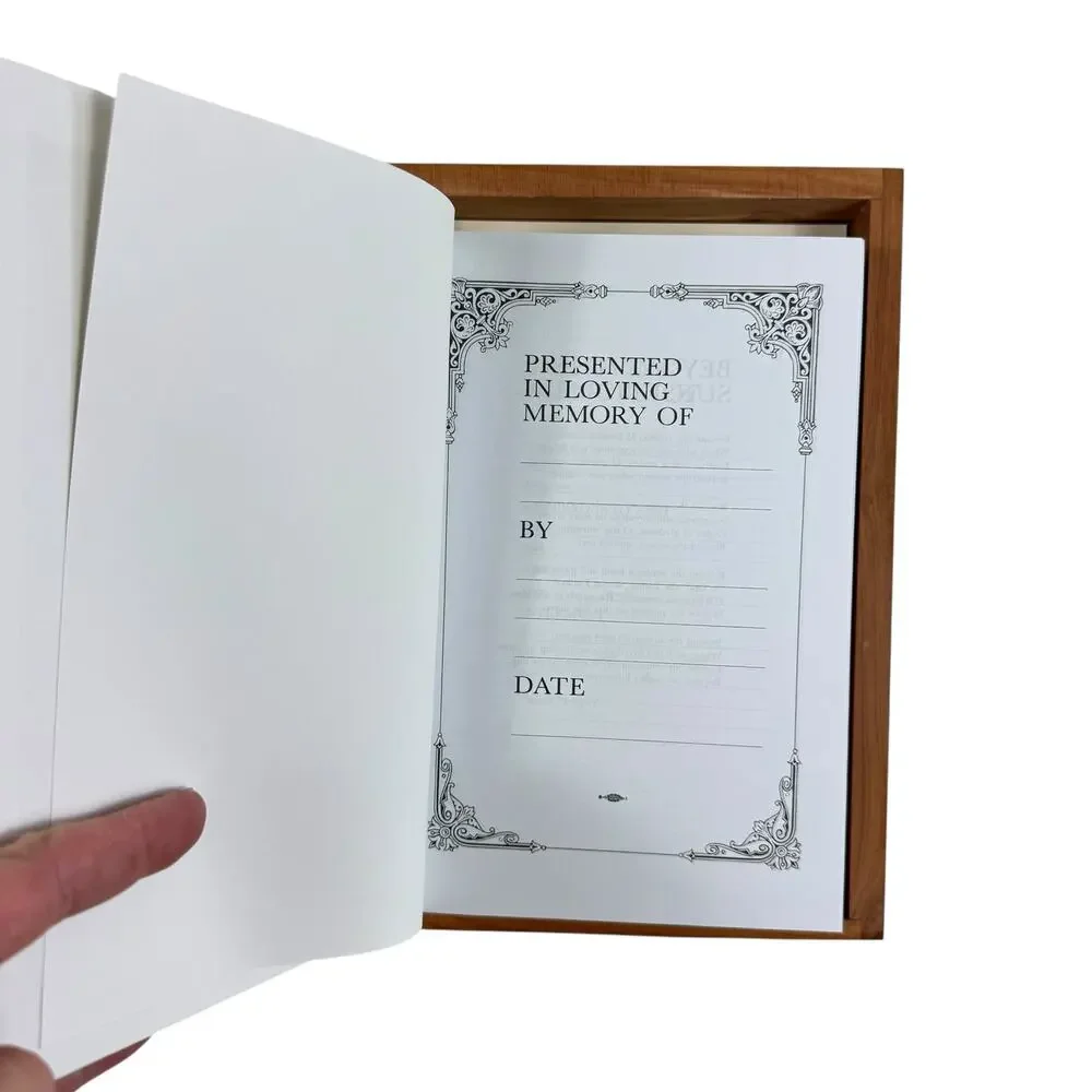 Holy Bible White Hardcover Remembrance Edition Cedar Box‎ Hinged Case